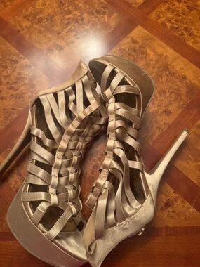 Zigi Soho Champagne Strappy Platform Stiletto Sandals